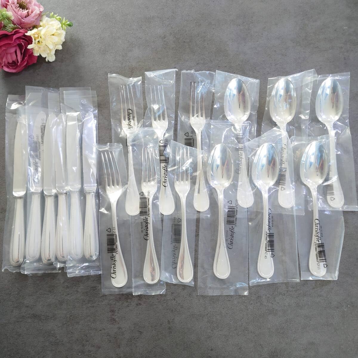 美品 クリストフル パール デザートサイズ 18点 クリストフル パール デザートサイズ 計18点 クリストフル パール 0010